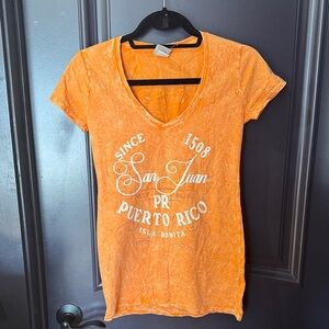 Mi Vivid Orange Women's V-Neck Tee